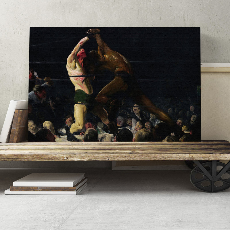 Big Box Art 'Boxing Match' by Bellows Painting Print on Canvas